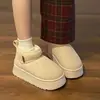 Botas de invierno para mujer con suela gruesa, antideslizantes, estilo nuevo 2026, cálidas, sin cordones, forradas de felpa y zapatos de algodón engrosado
