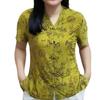 Camisa elegante de manga corta con cuello en V estilo chino para mujer Verano Nuevo estilo de moda Look adelgazante I Camiseta top estilo chino para madre
