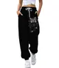 Calça Harem Feminina Estampada Digitalmente em 3D com Duas Cores, Casual Esportiva, com Cordão e Elástico no Tornozelo, Roupas Femininas Outono 2021 Nova