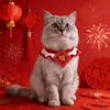 Gato Festive Bordado Tela Pegatinas Año Nuevo Perro Cuello Tejido Mascota Bufanda de Año Nuevo Accesorios Linda Toalla Babero