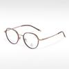 Gafas de montura ovalada pequeña y fresca, pegamento dorado de moda T22055, semi-titanio, se pueden equipar con montura óptica para miopía, anti-luz azul