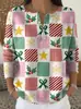 Sudadera con Botones y Cuello en V de Nuevo Estilo Transfronteriza de Manga Larga Otoño e Invierno con Estampado Moda Personalizada Chaqueta Suéter Casual para Mujer
