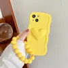 Para Capa de Celular Samsung A22 A50 Onda Grande A11 Silicone Estereoscópico Corrente de Contas de Coração Anti-queda Menina A14 Moda