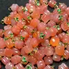 Ágata Escarlata Color Caramelo de Caqui Forma de Gota Pequeña Exquisitas Piezas de Tallado de Joyería Pulsera Accesorios DIY Fábrica Venta al por Mayor