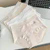 Encaje francés, ligero, lujoso, ropa interior de mujer 100% algodón, cómoda, levanta glúteos, sin costuras, 10A, extralarga, 100% algodón, refuerzo antibacteriano, bragas de triángulo