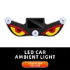 Luzes Neon para Carro a Energia Solar Olho de Diabo Frio Sem Fio Luz Ambiente LED com Ventosa Recarregável por USB Luz de Respiração Atmosférica