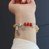 Pulsera de Cristal de Cristal Huangta Natural Nuevo Diseño Chino Pulsera Retro Pulsera Nicho de Lujo Ligero Venta al por Mayor