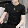 Camiseta Masculina Modal de Alta Qualidade Manga Curta Verão Casual Negócios Seda Gelo Fresca Secagem Rápida Manga Curta Camiseta Top