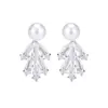 Pendientes de Perla de Trigo Exquisitos de Moda para Mujer Diseño de Nicho Microincrustados de Circonita Pendientes Súper Brillantes Exquisitos Simples Elegantes