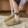 Calcetines de Perro de Terciopelo con Bloques de Color Vintage para Mujer, Calcetines de Media Pantorrilla, Calcetines Gruesos de Lana para Primavera y Otoño, Calcetines Holgados Lindos de Dibujos Animados Estilo Japonés