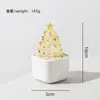 Vidraria Zibo, planta em vaso de árvore de Natal temática de neve sólida, exclusivamente para vendas transfronteiriças, artesanato em vidro, enfeites de mesa criativos, atacado