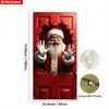 Nova Capa de Porta de Natal Transfronteiriça Papai Noel Feliz Natal Decoração Arranjo Bandeira Bandeira Suspensa Externa