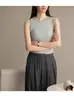 Nuevo Estilo de Primavera y Verano Top sin Mangas de Personalidad Chica Popular para Mujer, Adecuado para Usar como Capa Base o Ropa Exterior, Top Corto Deportivo tipo Camisola que se Puede Usar por Fuera