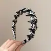 Diadema de dientes retorcidos de corona alta para mujer, diadema antideslizante versátil con estampado de leopardo, accesorio para el cabello elegante y versátil