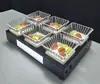 Configuração de mesa em alumínio espacial preto e cinza para sala de festa KTV: caixa de lenços, cinzeiro, fruteira e suporte de microfone conjunto