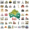 50 Calcomanías Creativas de Edificios Emblemáticos Famosos para Maletas, Cuadernos, Papelería, Decoración DIY, Venta al por Mayor