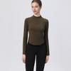 Ropa de Yoga para Otoño e Invierno Tops para Mujer de Manga Larga Cuello Alto Ajustados para Mujer Media Cremallera Ropa Deportiva para Correr Fitness Camiseta Larga