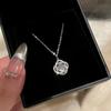 Pingente de Calcedônia Branca Natural de Alto Nível Luxo Acessível Estilo Coreano Prata de Lei S925 Colar de Flor de Diamante Feminino Estilo Igual Xiaohongshu