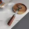 Amassador de Batatas de Aço Inoxidável Autoportante com Cabo de Nogueira, Adequado para Comida de Bebê, Pode Ser Pendurado, Utensílio de Cozinha
