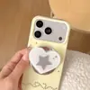 Capa de Celular Magnética com Suporte e Espelho, Estilo Coreano com Estrela de Strass para Apple 18Promax Adequada para 16Pro/17Pro