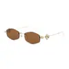 Novos Óculos de Sol Poligonais Sem Aro com Lentes de PC Cravejadas de Diamantes, Óculos para Miopia, Óculos de Sol Estilo de Rua Europeu e Americano