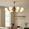Lustre mágico de feijão vintage estilo francês para sala de estar, iluminação de luxo em madeira de freixo retrô, pacote completo para toda a casa casagd