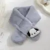 Cachecol Infantil de Imitação de Pelo de Coelho Super Fofo Fofo Macio Menina Menina com Forro de Fleece Engrossado Desenho Animado Estilo Ocidental Cachecol Jardim de Infância Bebê