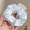 Elástico de Cabelo Oversized Estilo Coreano Intestino de Porco, Corda de Cabelo Versátil com Renda de Bolinhas, Elástico para Rabo de Cavalo Alto, Elástico de Borracha, Acessório de Cabelo de Alta Qualidade