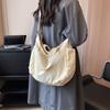Bolsa Transversal de Lona Lavada para Homens, Marca da Moda, Bolsa de Ombro de Grande Capacidade, Bolsa Mensageira Casual de Cor Sólida para Estudantes, Versátil