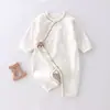 Mameluco de bebé Primavera y Otoño Algodón Puro Ropa para Recién Nacido Ropa de Monje con Pechera Parcial Pijama Ropa de Escalada Harper para Bebé Ropa de Otoño