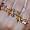 Anillo de Color Arcoíris Combinable Ropa Dopamina Moda para Mujer Blanco Subcultura Nicho Sentido de Alta Gama Anillo Abierto