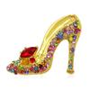 Versión coreana de broche ojo de gato pines de aleación alta Joker diamante tacones altos corsage accesorios para ropa joyería al por mayor