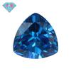 Huagang gema fertilizante triángulo azul zafiro circonio piedra desnuda venta al por mayor triángulo gordo azul zafiro circonio gema superficie de anillo de diamante sintético