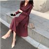 Vestido 2026 Otoño/Invierno Nuevo Estilo Elegante Moda Femenina Favorecedor a la Cintura Manga Larga Plisado Vestido Venta al por Mayor