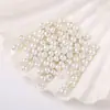 Miçanga Espaçadora Sólida Preserva Cor Ouro Real 18K Furo Reto Liso Miçanga Acessórios DIY Pulseira de Miçangas Soltas Miçanga de Ouro Pequena D41