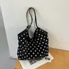 Bolsa Casual de Bolinhas Feminina 2026 Nova Verão Merade Camurça Bolsa de Ombro Único Grande Capacidade Bolsa Tote para o Dia a Dia
