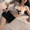 Lingerie Sexy Fantasma Puro Desejo Traje de Secretária Uniforme Ol Pijama de Cama Recorte Sexy Uniforme de Três Peças Grátis