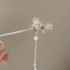 Grampo de Cabelo Borboleta de Cristal com Borla Estilo Antigo, Novo Estilo Chinês Dinastia Han Acessórios para Cheongsam, Grampo de Cabelo de Passo Tremor de Alta Qualidade Penteado