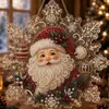 Adorno de copo de nieve acrílico navideño, colgante decorativo para ventana y pared de Santa Claus, 2D, no es para armar, sin paquete de perlas
