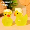 Accesorios para Joyería DIY de Resina, Serie de Patitos Amarillos Pequeños que Brillan en la Oscuridad, Figuritas de Patos 3D, Materiales para Cajas Sorpresa al por Mayor