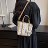 Bolsa Pequena de Luxo para Mulheres, Novo Estilo Coreano Versátil Bolsa de Ombro Transversal, Bolsa Tote com Estampa Texturizada