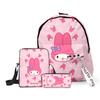 3D Novo Periférico Impresso Sanrio Melody Conjunto de Três Peças Mochila Escolar Mochila de Estudante Bolsa de Lápis