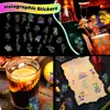 100 Piezas de Pegatinas Láser Transparentes de Compra Directa Transfronteriza, Flores Florecientes Mascota Creativo Retro Láser Journaling Pegatinas Holográficas