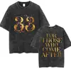 Camiseta Lavada Retro 33 Expacim 33 de Juego Claire Obscur para Hombres y Mujeres Casual Algodón Oversize de Alta Calidad