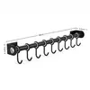 Estante de Almacenamiento para Cocina, Ganchos para Cocina, Barra con Ganchos Móviles, Barra Colgante sin Taladro, Soporte para Espátulas y Cucharas, Almacenamiento Montado en Pared