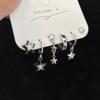 Grl legal! Conjunto de seis peças de brincos com borla de borboleta escura, brincos legais e fofos, conjunto de peças com design de nicho, brincos de fivela de orelha para mulheres