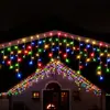 Luces de Cortina LED Solares, Luces de Cascada de Tira de Hielo, Luces para Techo de Jardín de Cielo Estrellado, Cadenas de Luces Decorativas Festivas para Uso en Exteriores
