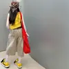 Conjunto de Verano para Niñas 2026 Nuevo Casual Estilo Coreano Chaleco Floral para Niñas Mayores Combinado con Pantalones Cortos Estilo Vintage