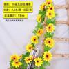 Girassol Rattan Girassol Flor Videira Flor Falsa Videira Pendente de Parede Bloqueio Tubo de Ar Condicionado Faixa de Flores Decorativas Decoração para Casa