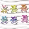 Decoraciones de pegamento en crema transparentes con degradado de brillantina en forma de oso, pequeños accesorios para fundas de teléfono DIY, pasadores de pelo hechos a mano para niños, materiales vendidos al por mayor